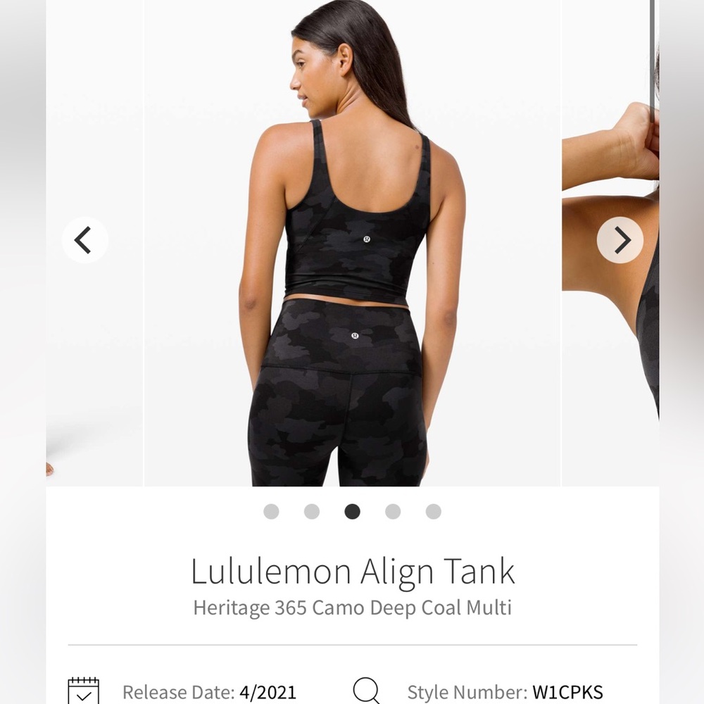 lululemon athletica Align Tank - Deep Coal Camo (Black/Gray)